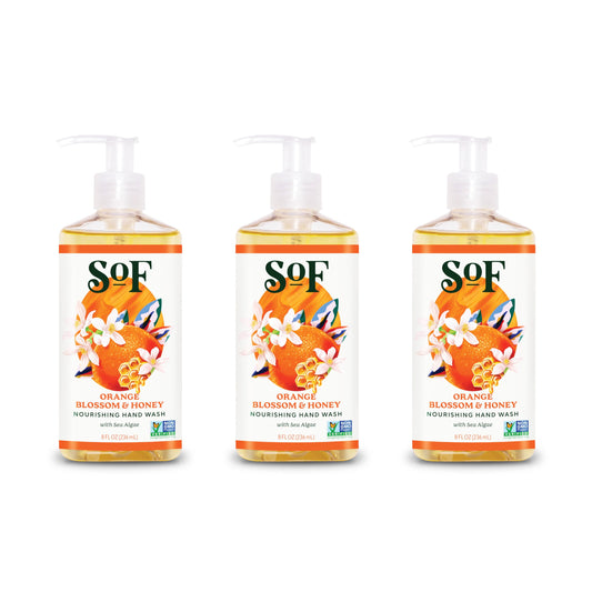 SoF Nourishing Hand Wash orange blossom bottle with moisturizing formula.