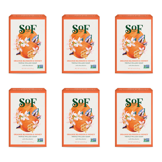 South Of France SoF Orange Blossom Honey bar with bright aroma and nourishing oils.