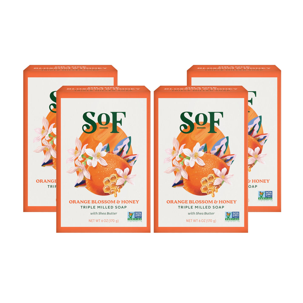 South Of France SoF Orange Blossom Honey bar with uplifting citrus aroma for daily cleansing