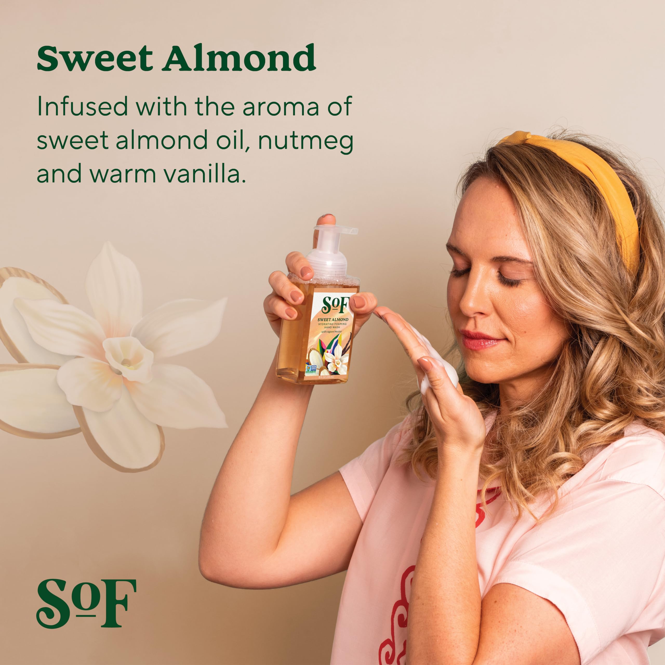 South Of France SoF organic agave nectar ingredient highlights natural moisture for skin.