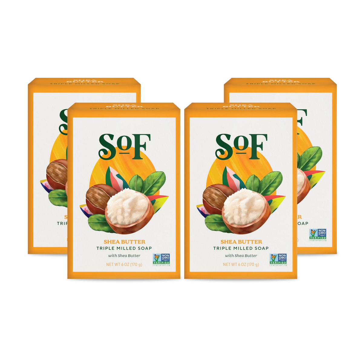 South Of France SoF triple milled bar soap with coconut oil for creamy hydration.