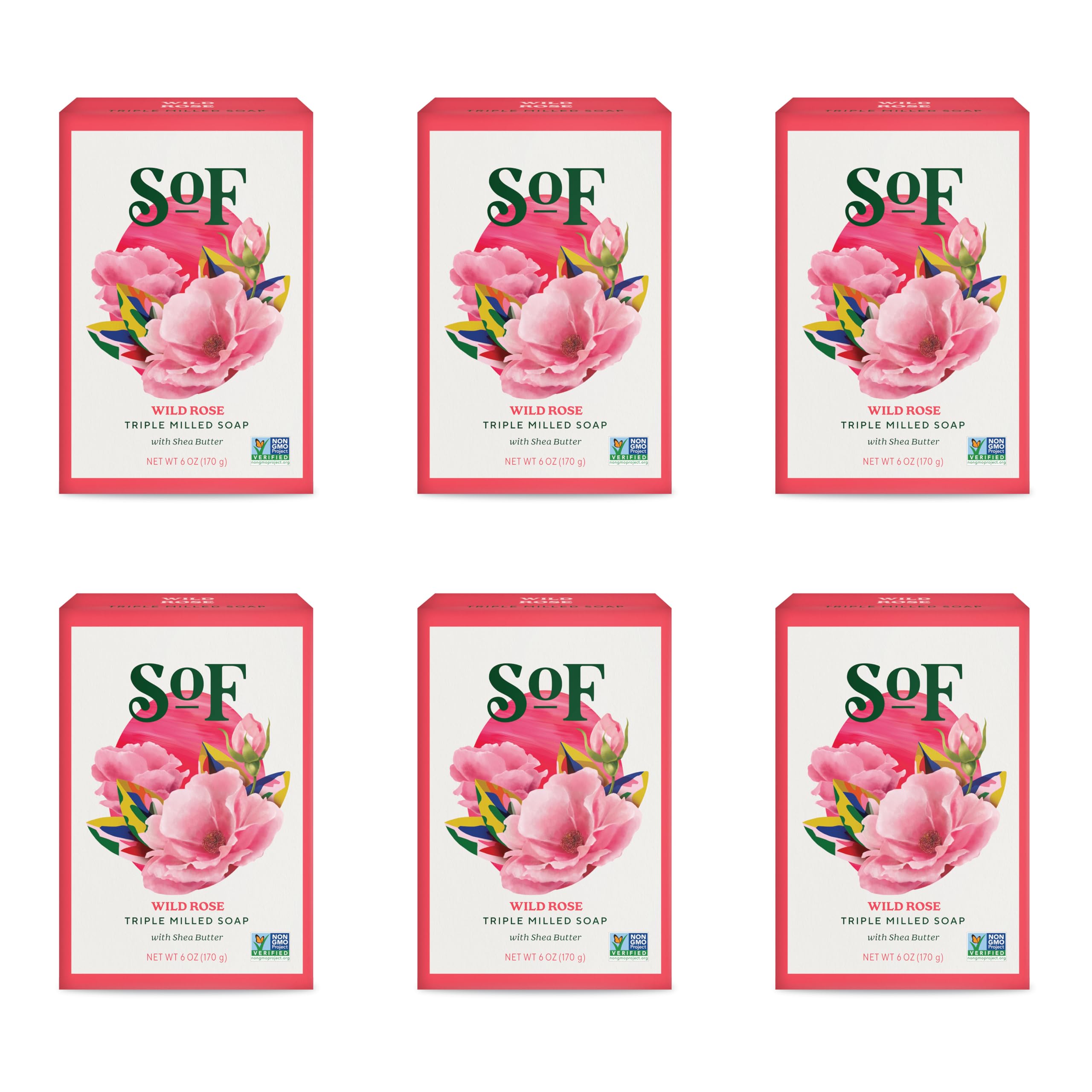South Of France SoF Wild Rose bar soap lather delivers a creamy cleanse.