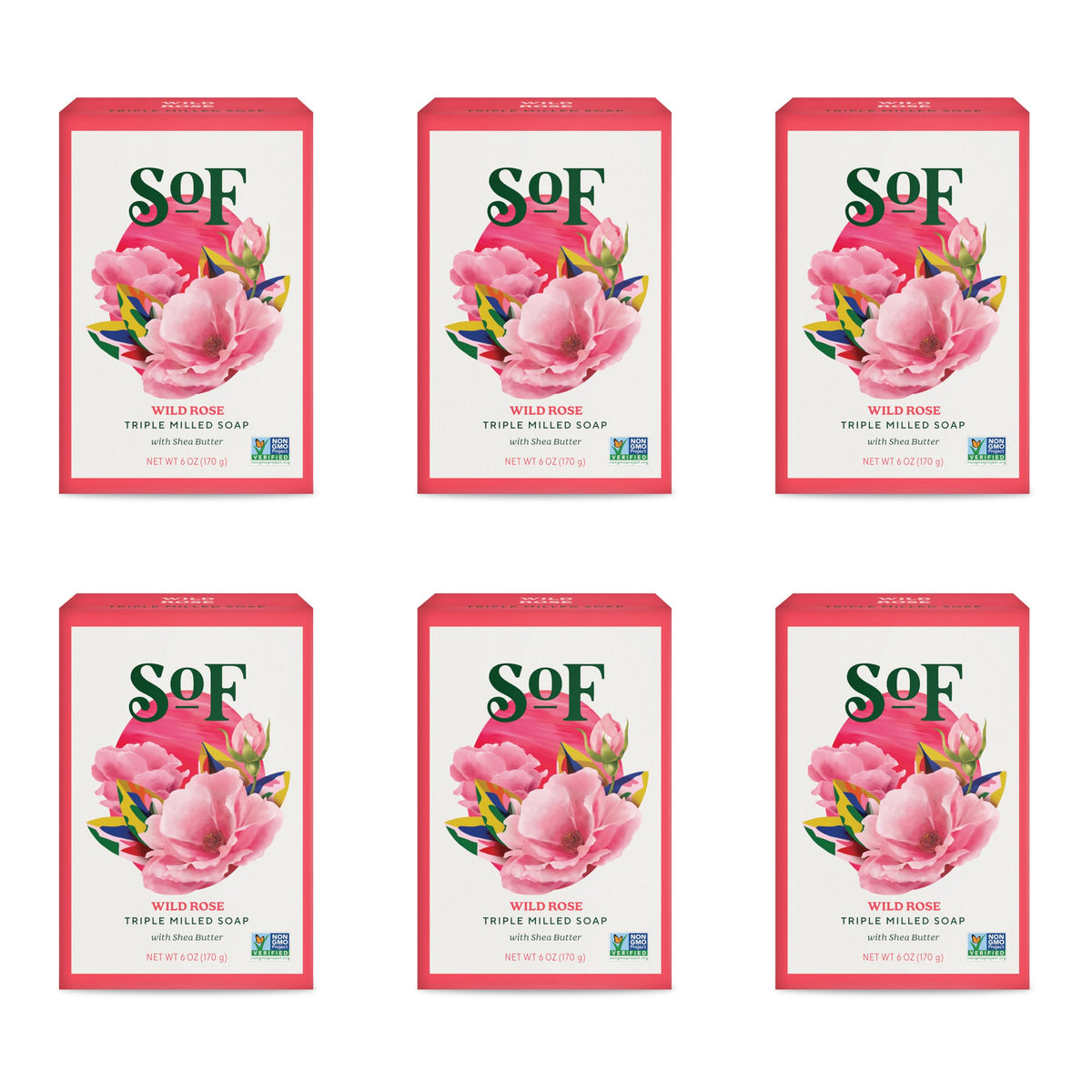 South Of France SoF Wild Rose bar soap lather delivers a creamy cleanse.