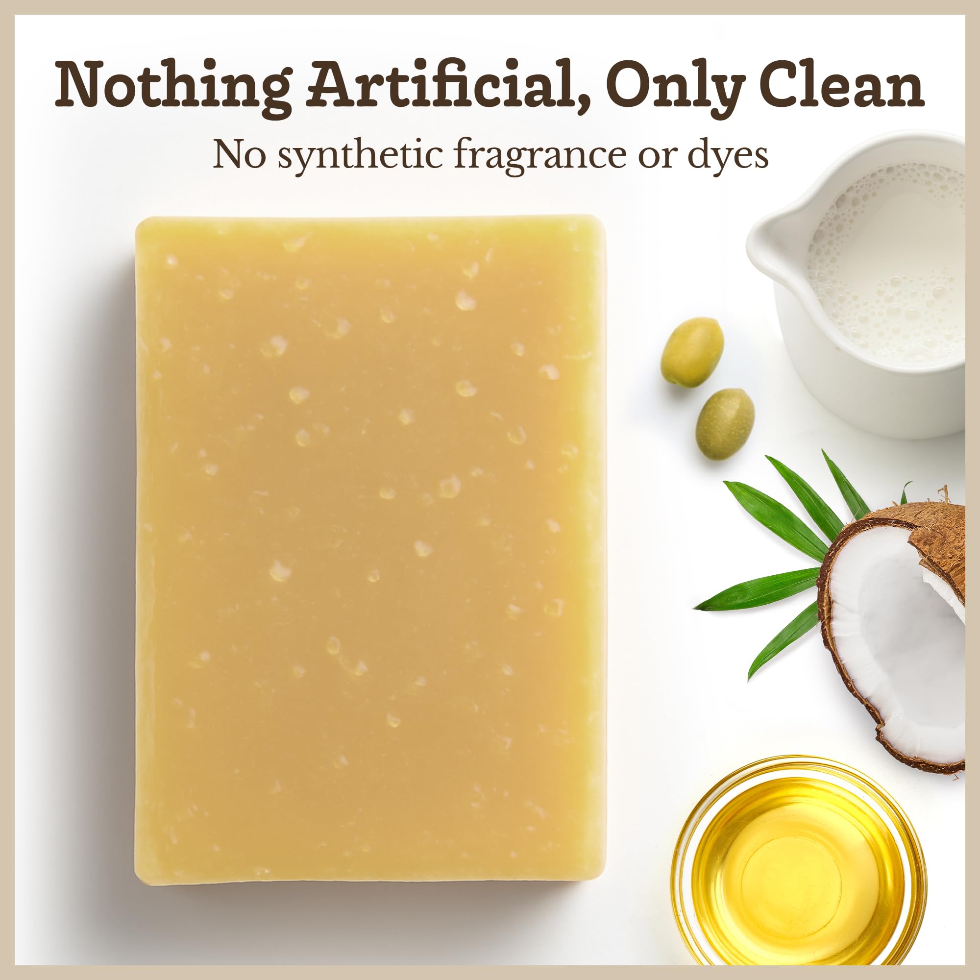 Southern Natural Goat Milk Soap Bar Castile 3-Pack suitable for face and body