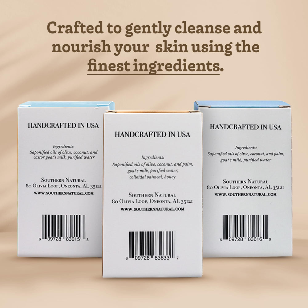 Soap bar designed for dry, sensitive skin by Southern Natural Goat Milk.