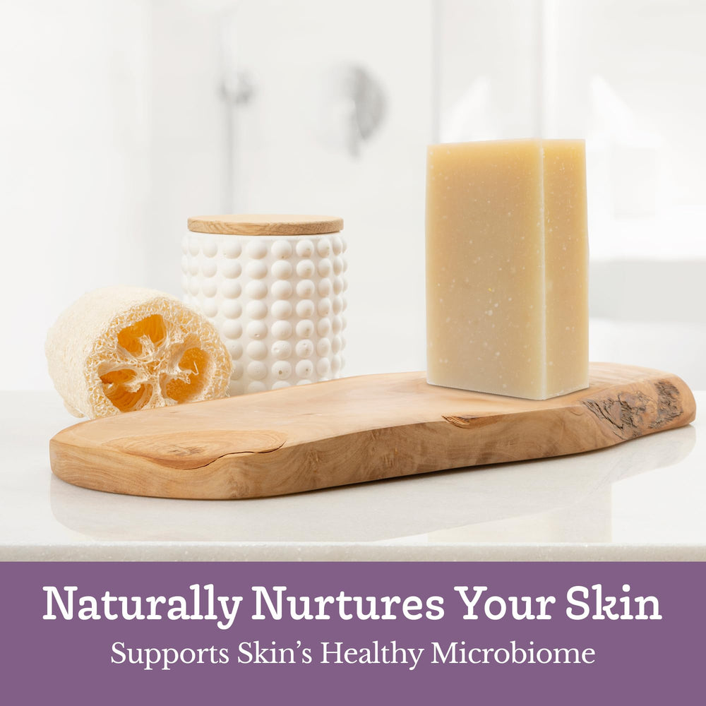 Eco-friendly packaging and labeling of Southern Natural Lavender Goat Milk Soap Bar