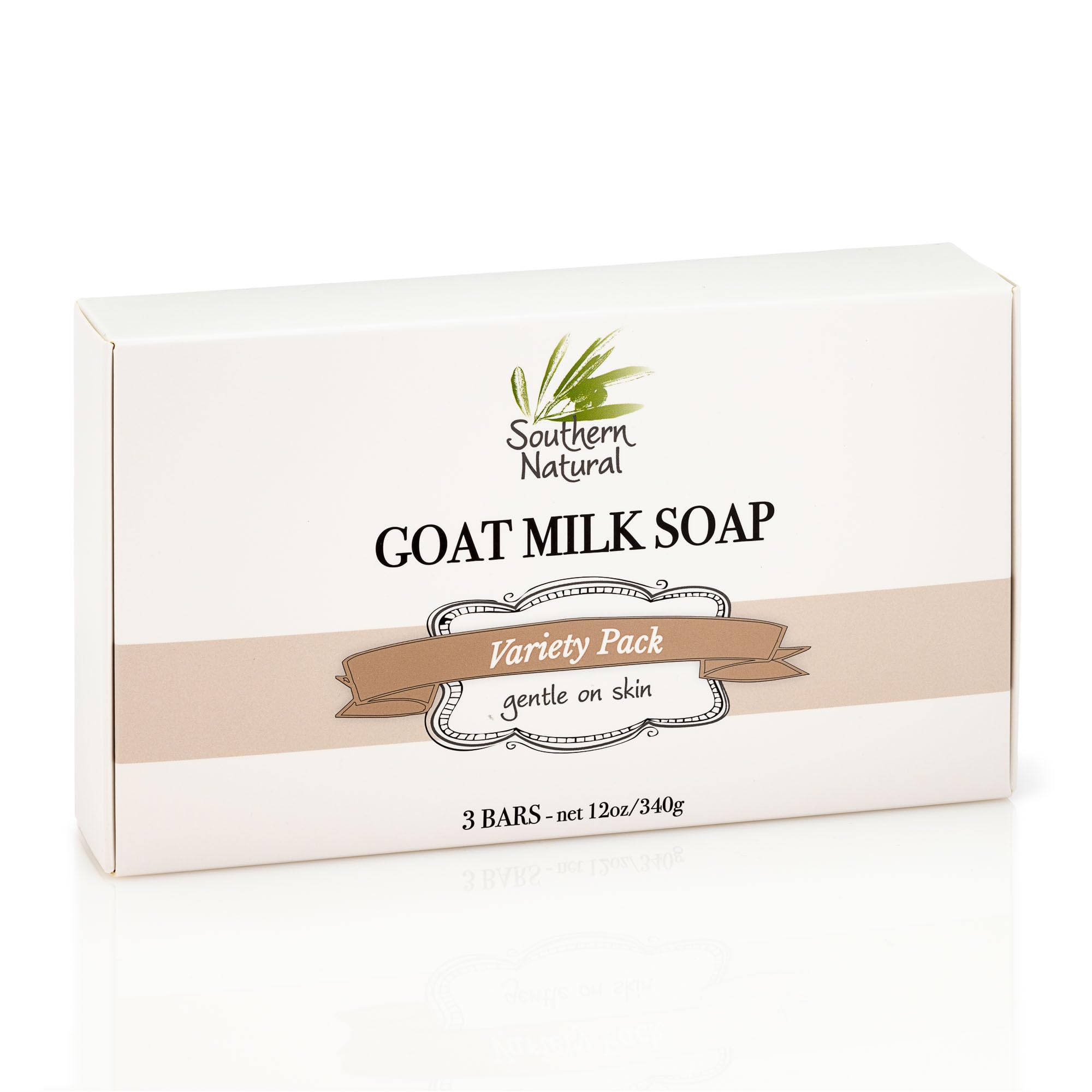 Unwrapped Southern Natural Goat Milk Soap Bar ready to use.