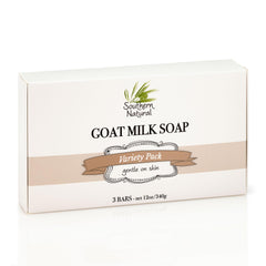 Unwrapped Southern Natural Goat Milk Soap Bar ready to use.