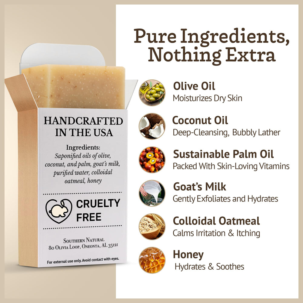 Southern Natural Oatmeal Soap Bar lather demo – rich foam that rinses clean