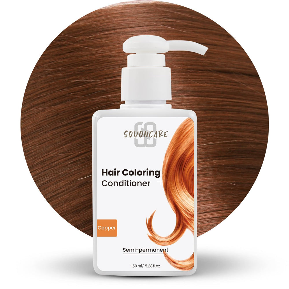 SOVONCARE bottle close-up highlights usage notes for convenient at-home color