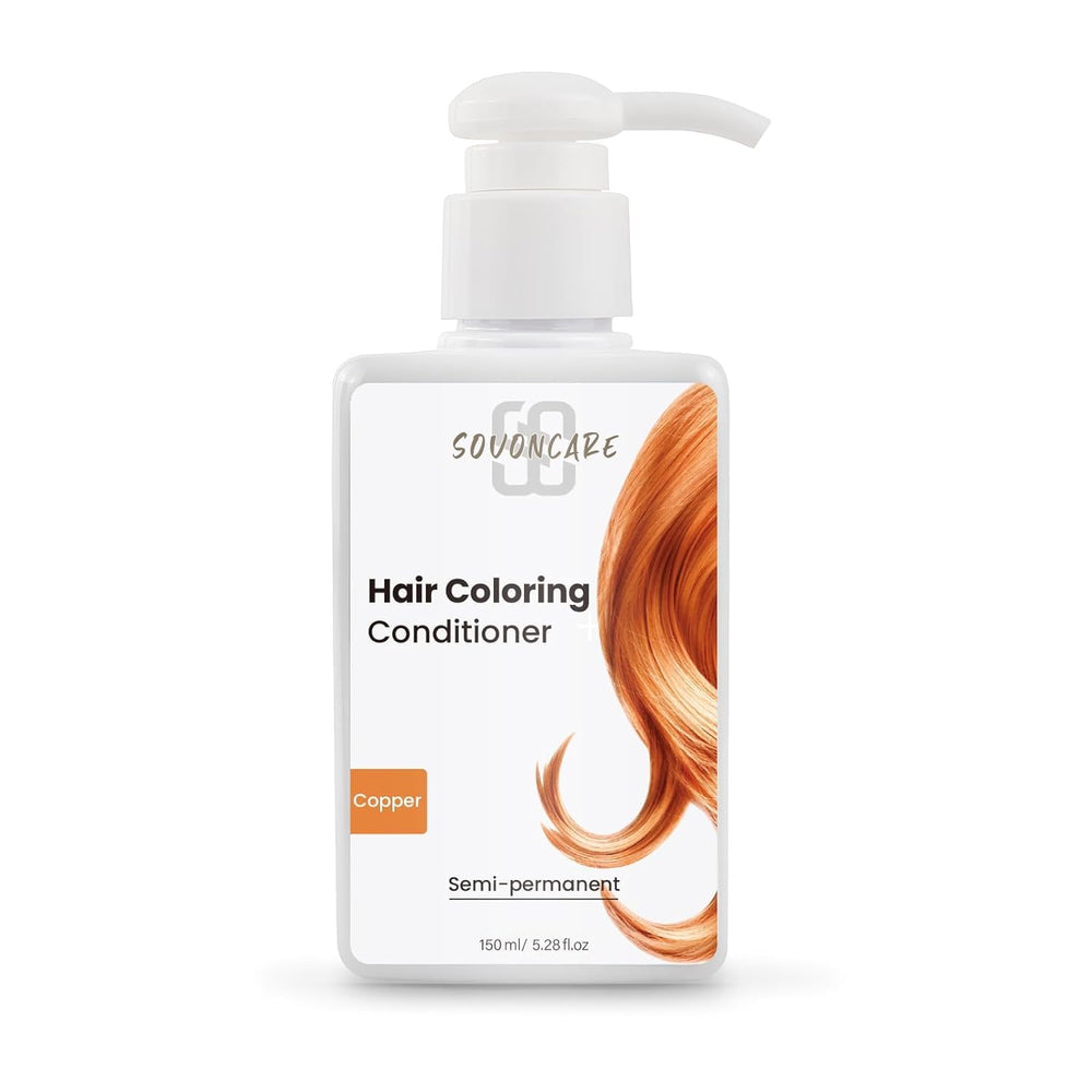 SOVONCARE hair color depositing conditioner bottle shows light copper shade for a temporary color refresh