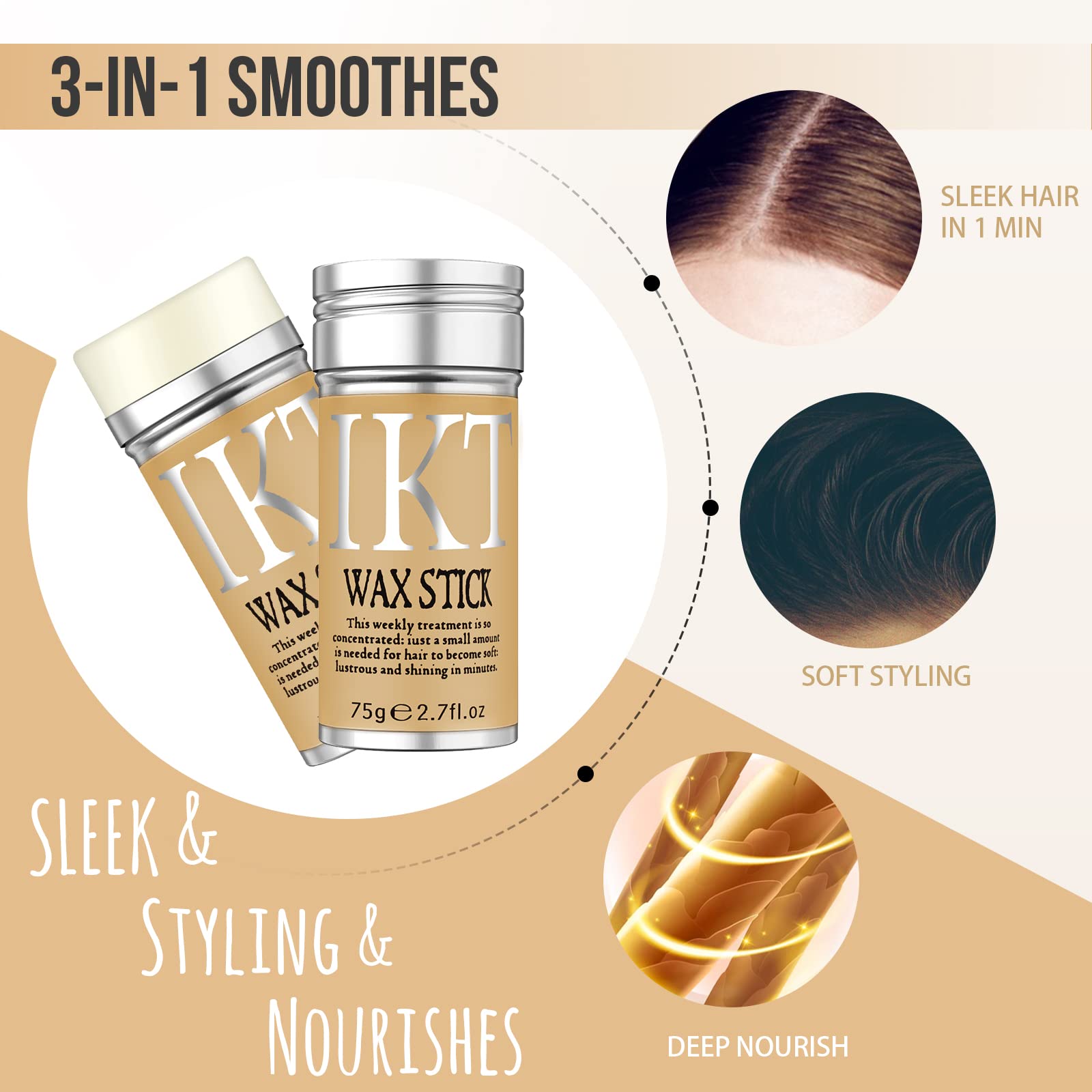 SOVONCARE Hair Wax Stick provides light shine without greasiness.