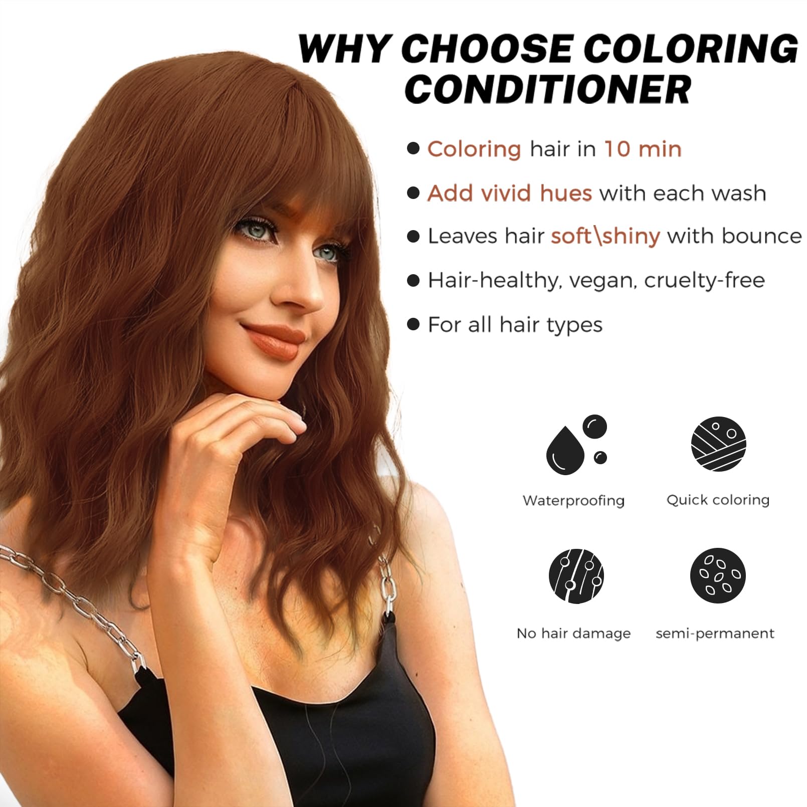SOVONCARE light copper color swatches demonstrate vibrant yet gentle hair color