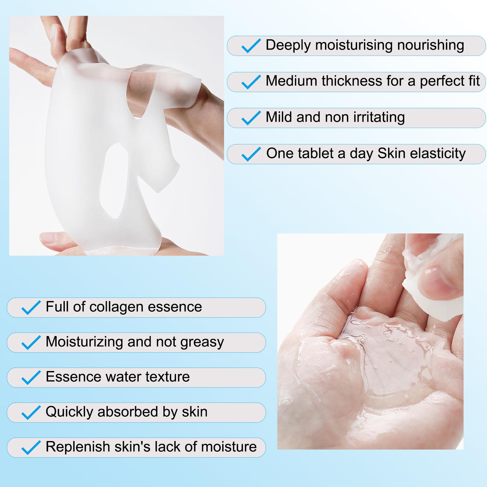 SOYUB Collagen Mask applied on skin for instant nourishment.