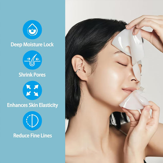 SOYUB Collagen Mask sheet close-up shows hydrogel texture ready for absorption.