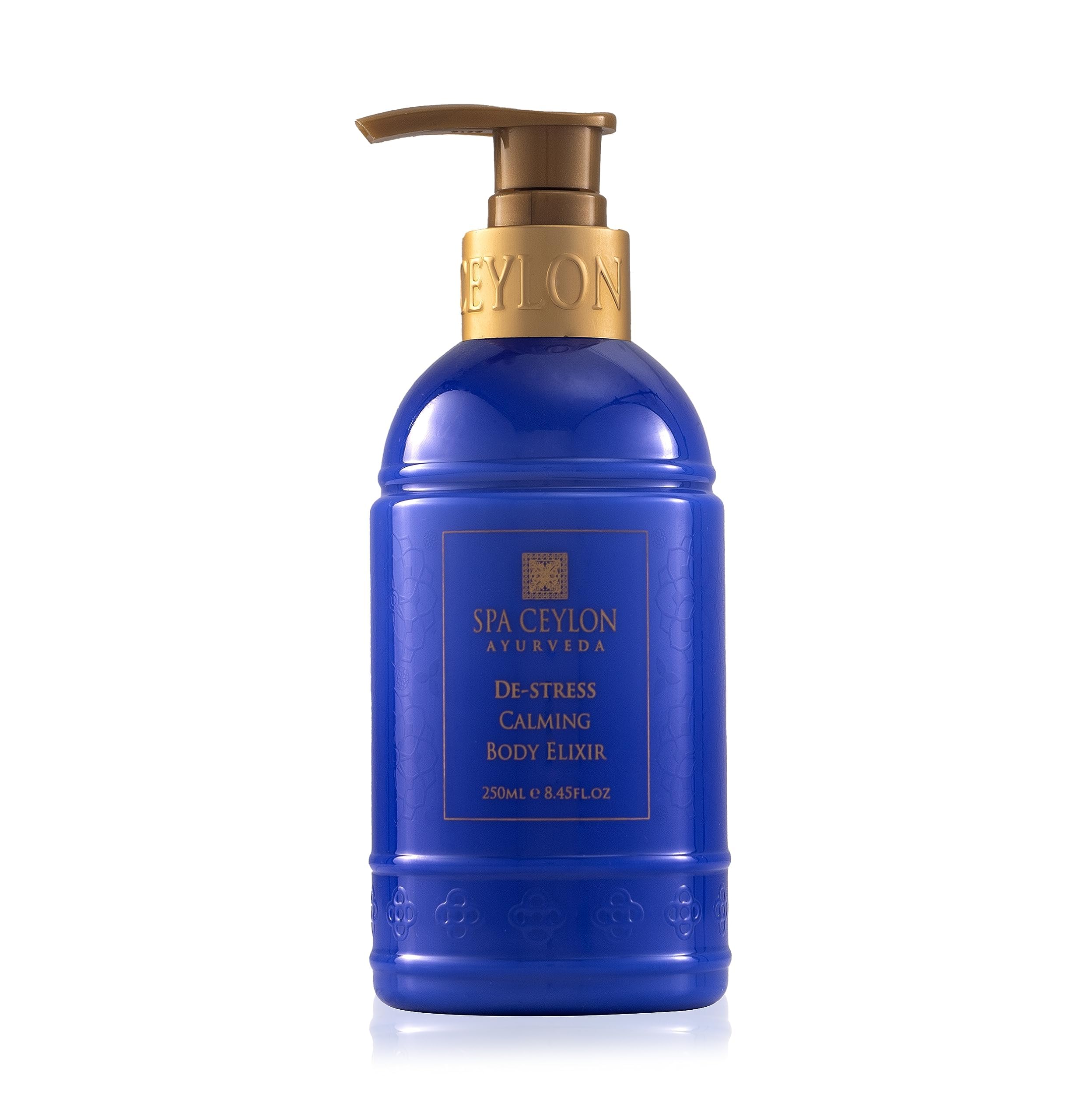 SPA CEYLON De-Stress Elixir bottle close-up with calming aroma