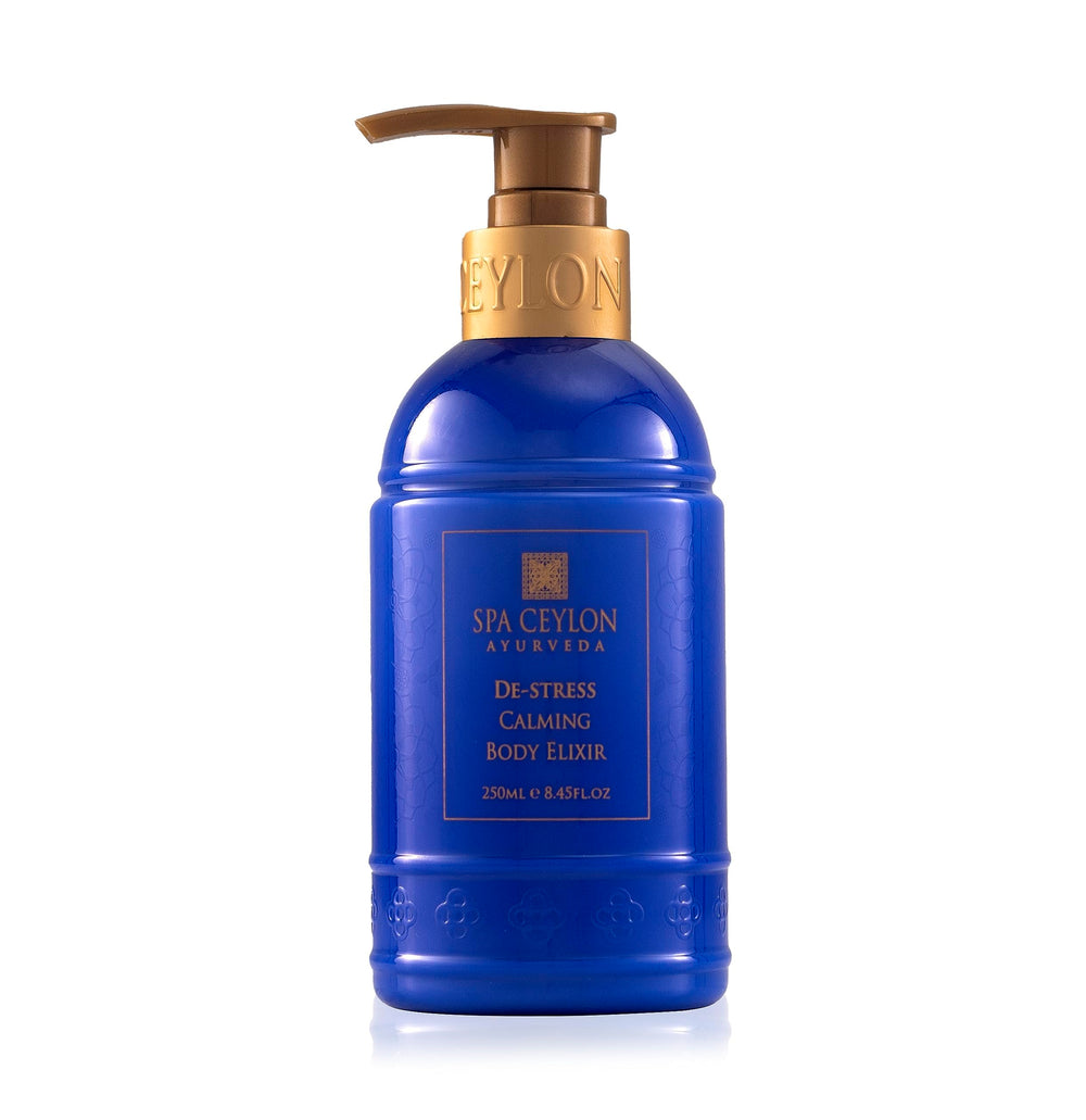 SPA CEYLON De-Stress Elixir bottle close-up with calming aroma