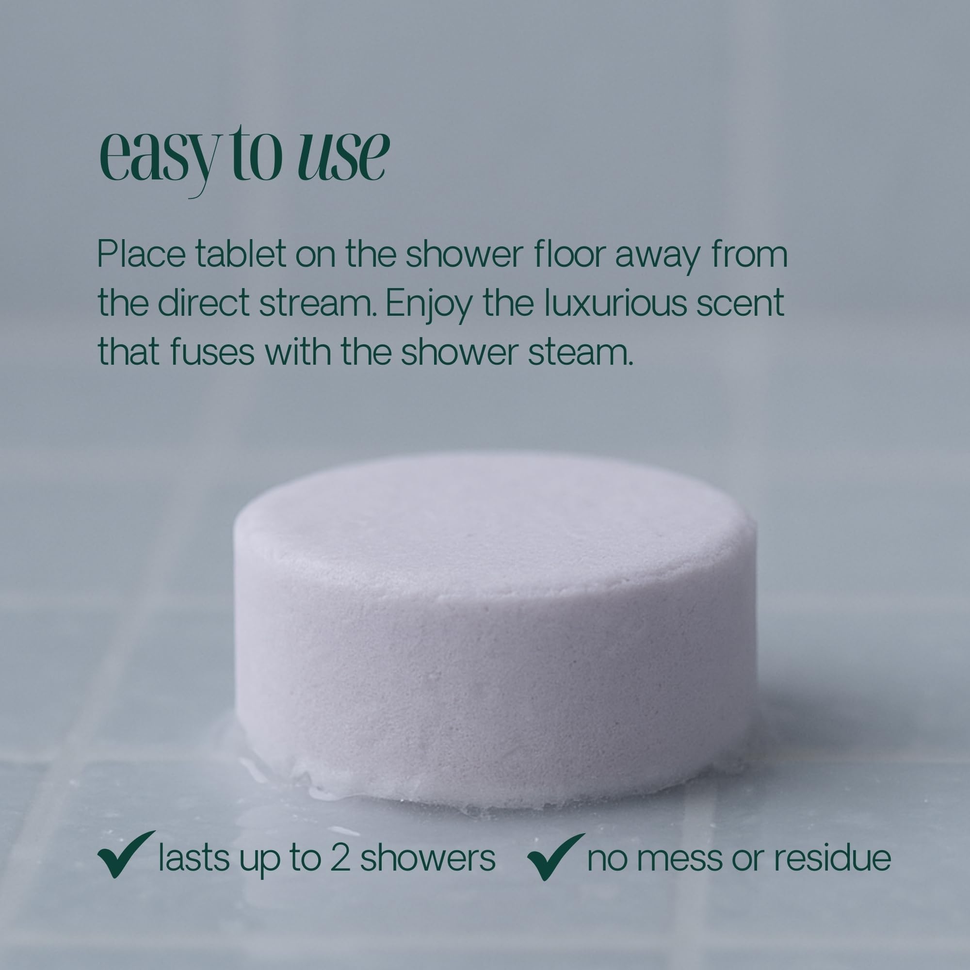 Spa For One large steamer tablet in use during shower