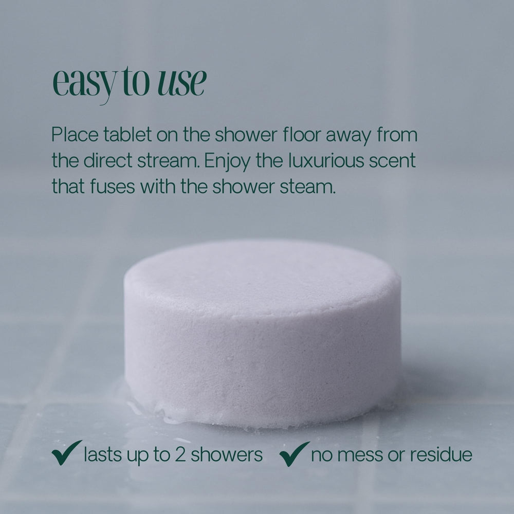 Spa For One large steamer tablet in use during shower