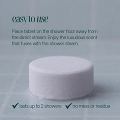 Spa For One large steamer tablet in use during shower
