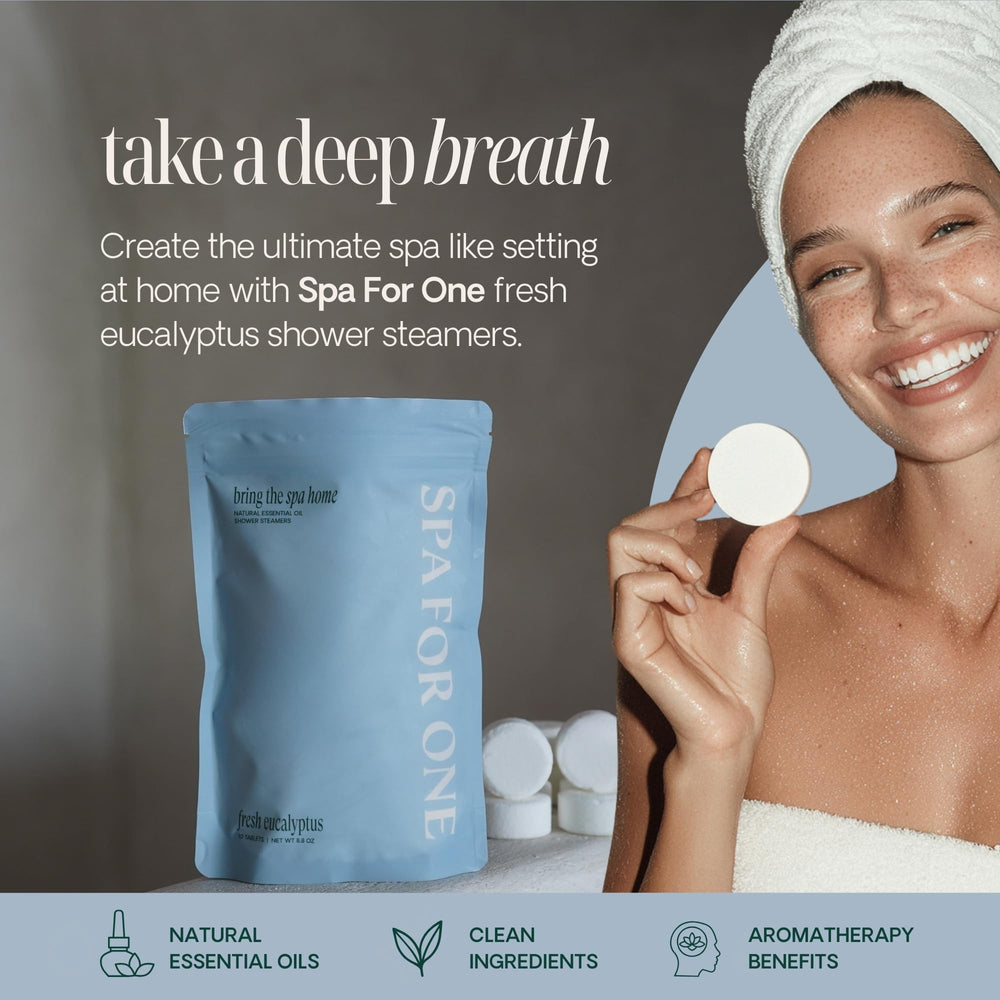 Spa For One resealable pouch highlighting convenient packaging