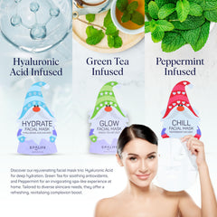 SpaLife Holiday Gnome glow finish suggesting radiant skin after use