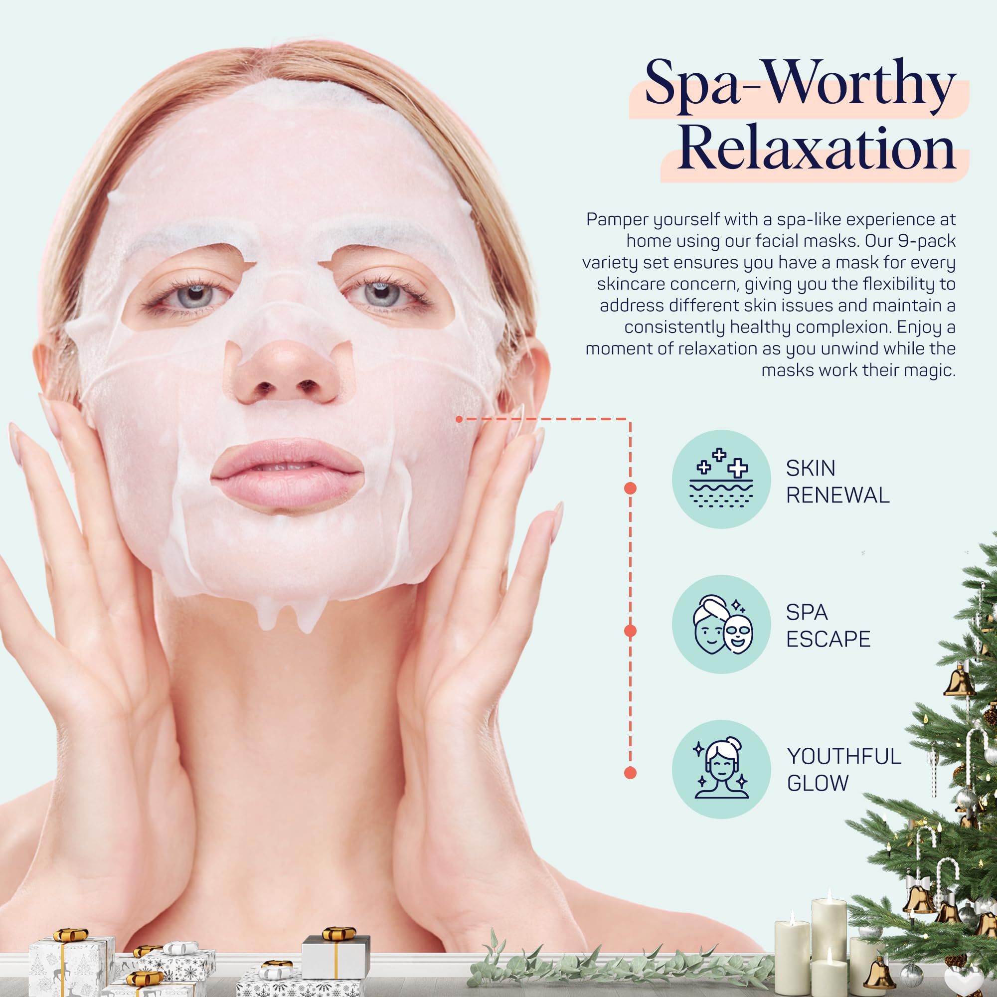 SpaLife Holiday Gnome mask application easy scene with mask being applied