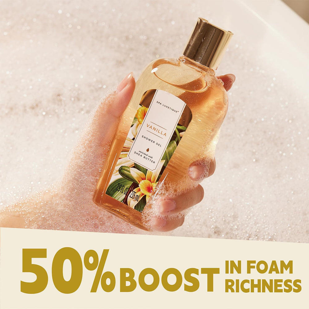 Spa Luxetique vanilla bubble bath for a luxurious foamy soak