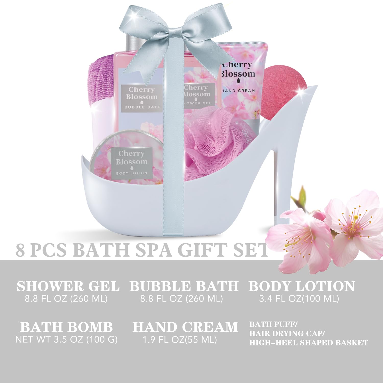 Spa Luxetique World cherry blossom bath bombs for a floral, uplifting bath experience