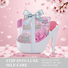 Spa Luxetique World cherry blossom gift set ready for gifting and pampering