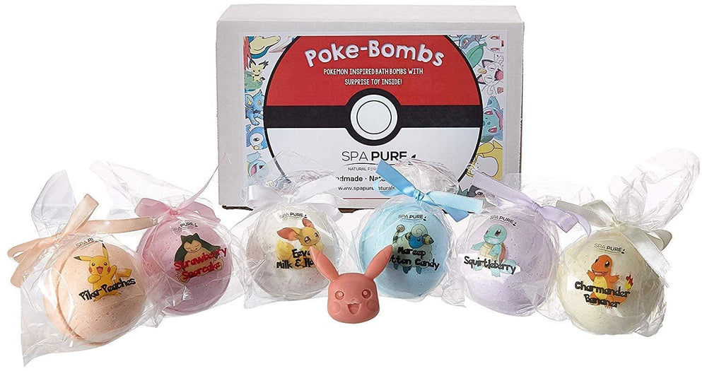 Spa Pure bath bomb toy inside, large 5 oz ball for fun bubble baths.
