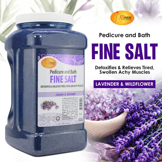 SPA REDI Dead Sea salt foot soak with argan and coconut oil for exfoliating care.