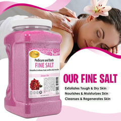 Label close-up showing 128 oz volume for SPA REDI Rose Soak.
