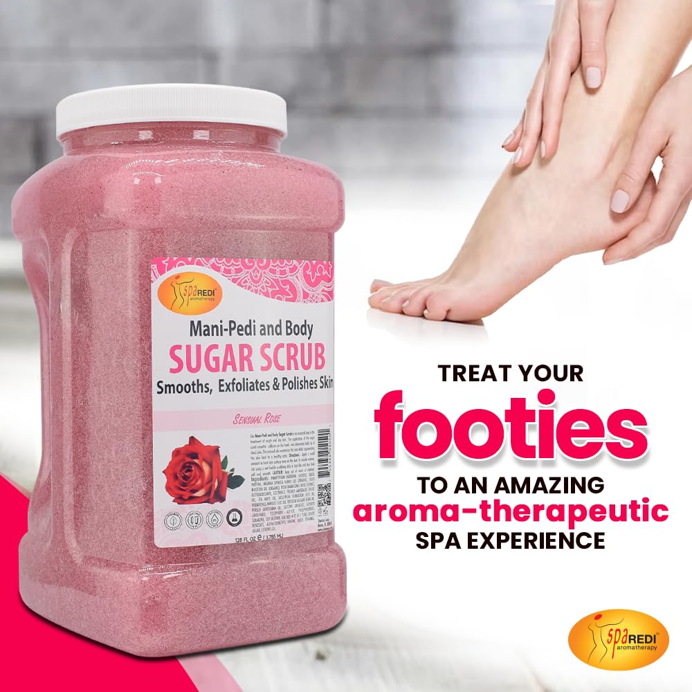 Nourishing oil blend from SPA REDI Sugar Scrub Sensual Rose on skin.