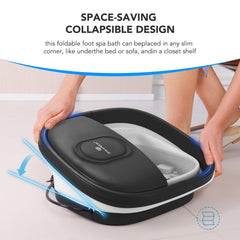 SPA4PIEDS collapsible design shown for easy storage in small spaces.