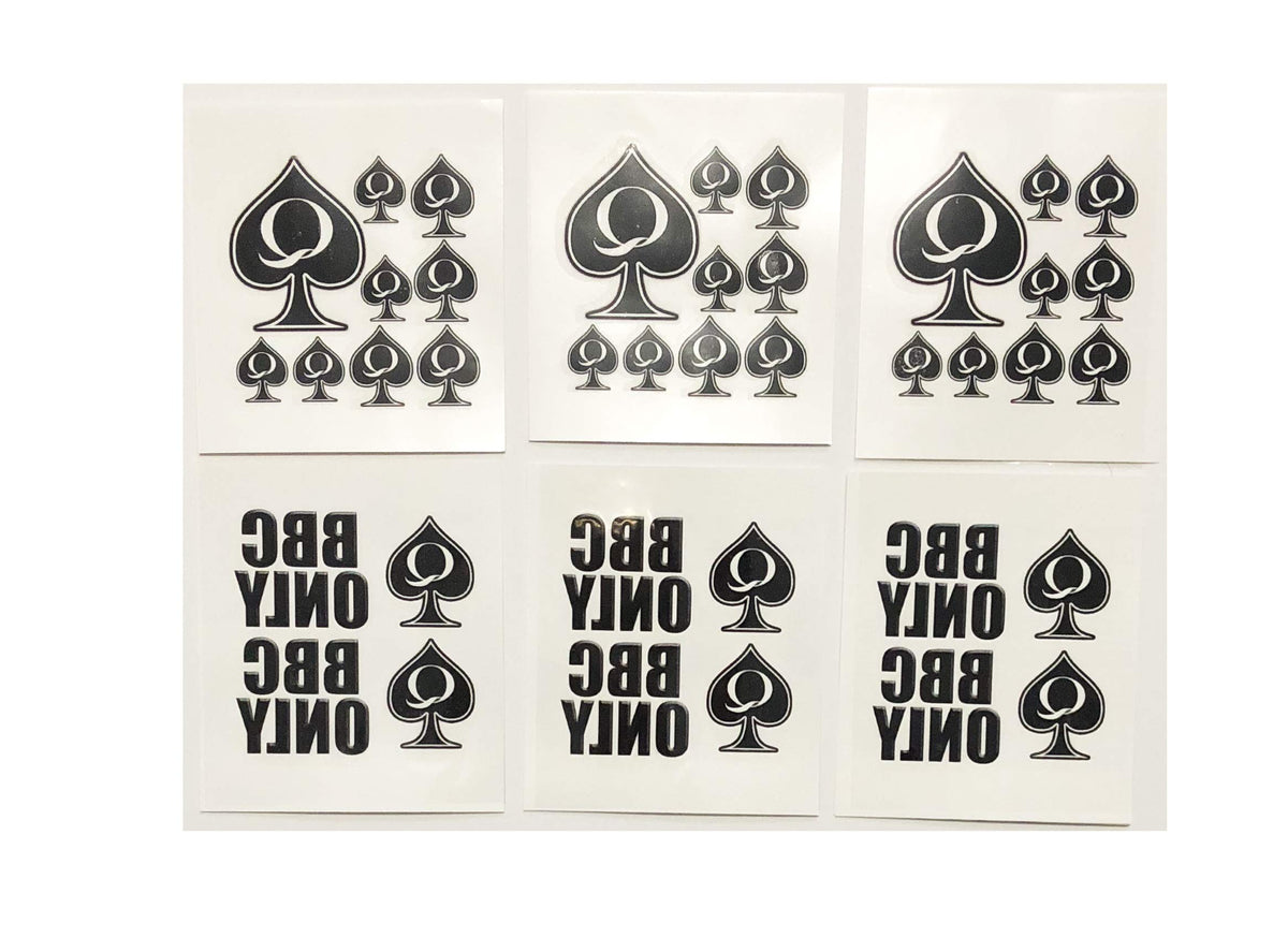 SpadesCastle Queen of Spades tattoo sheets—the versatile designs for temporary body art.