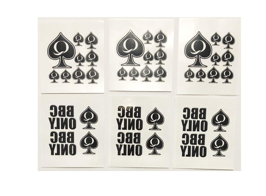 SpadesCastle Queen of Spades tattoo sheets—the versatile designs for temporary body art.
