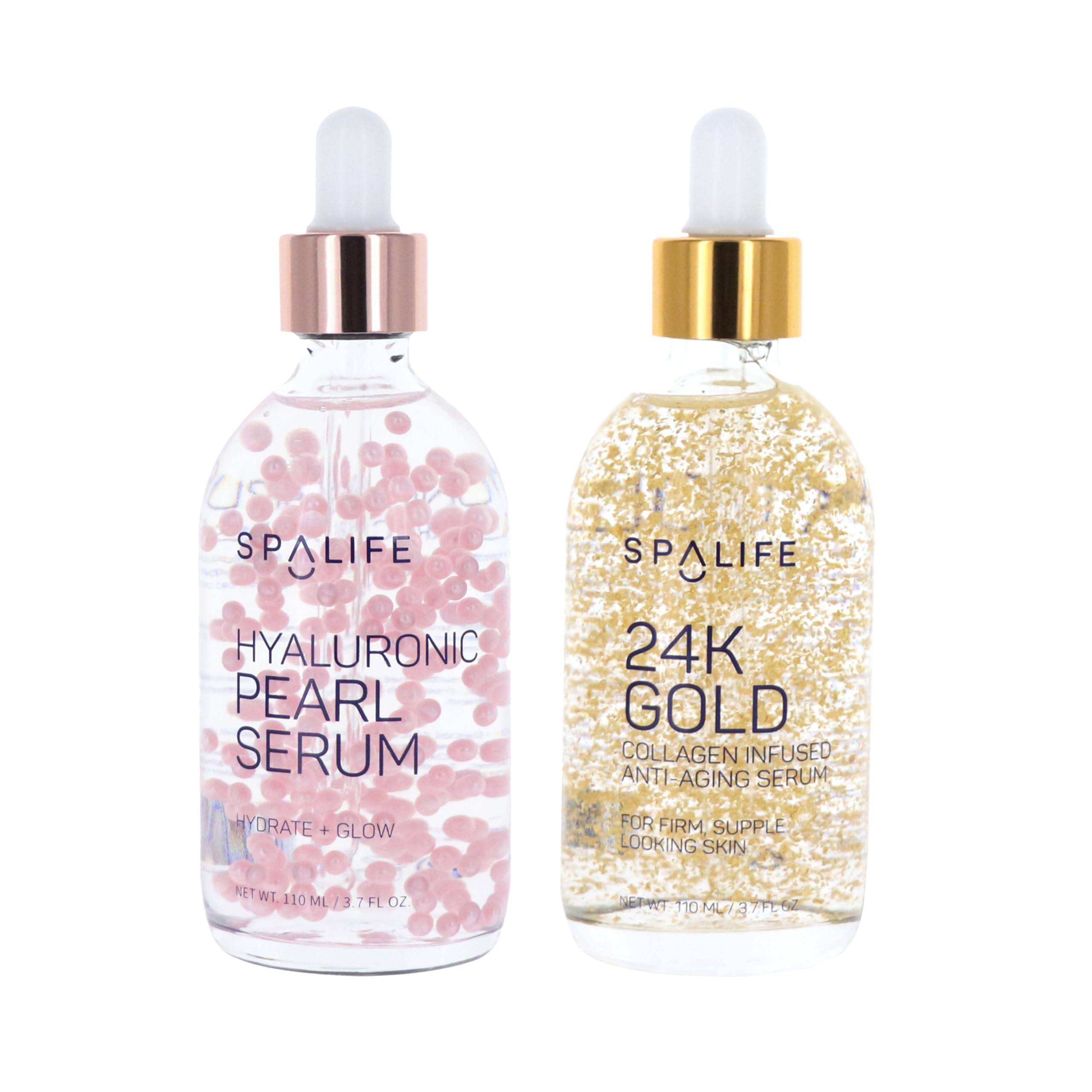 SpaLife 24K Gold Collagen serum bottle delivers radiant glow and improved skin resilience.