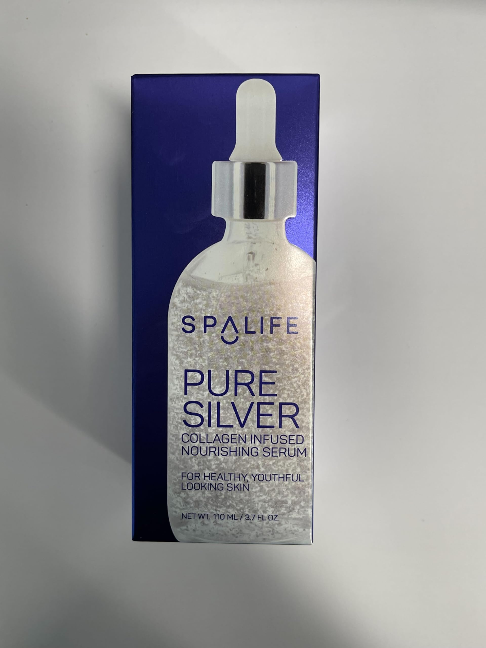 SpaLife Nourishing Silver bottle highlighting deep hydration for a smoother complexion