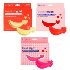 SpaLife heart-shaped under-eye mask packaging signals premium self-care for refreshed eyes