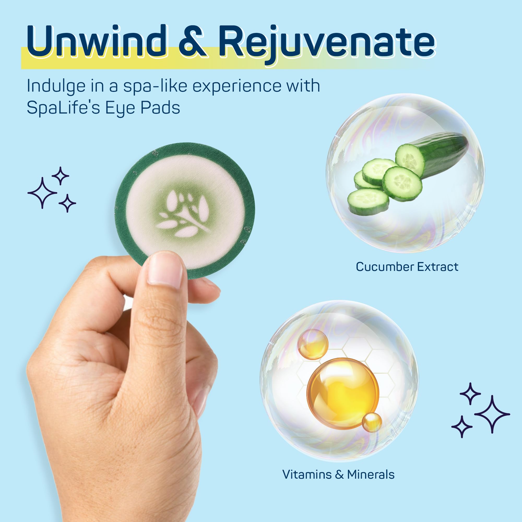 SpaLife hydrating eye patches nourish the delicate under-eye skin with cucumber essence.