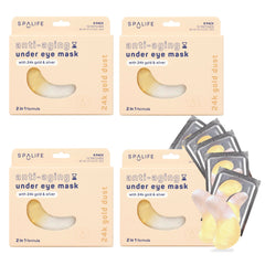 SpaLife under-eye masks 24K gold closeup suggesting luxurious brightening potential.