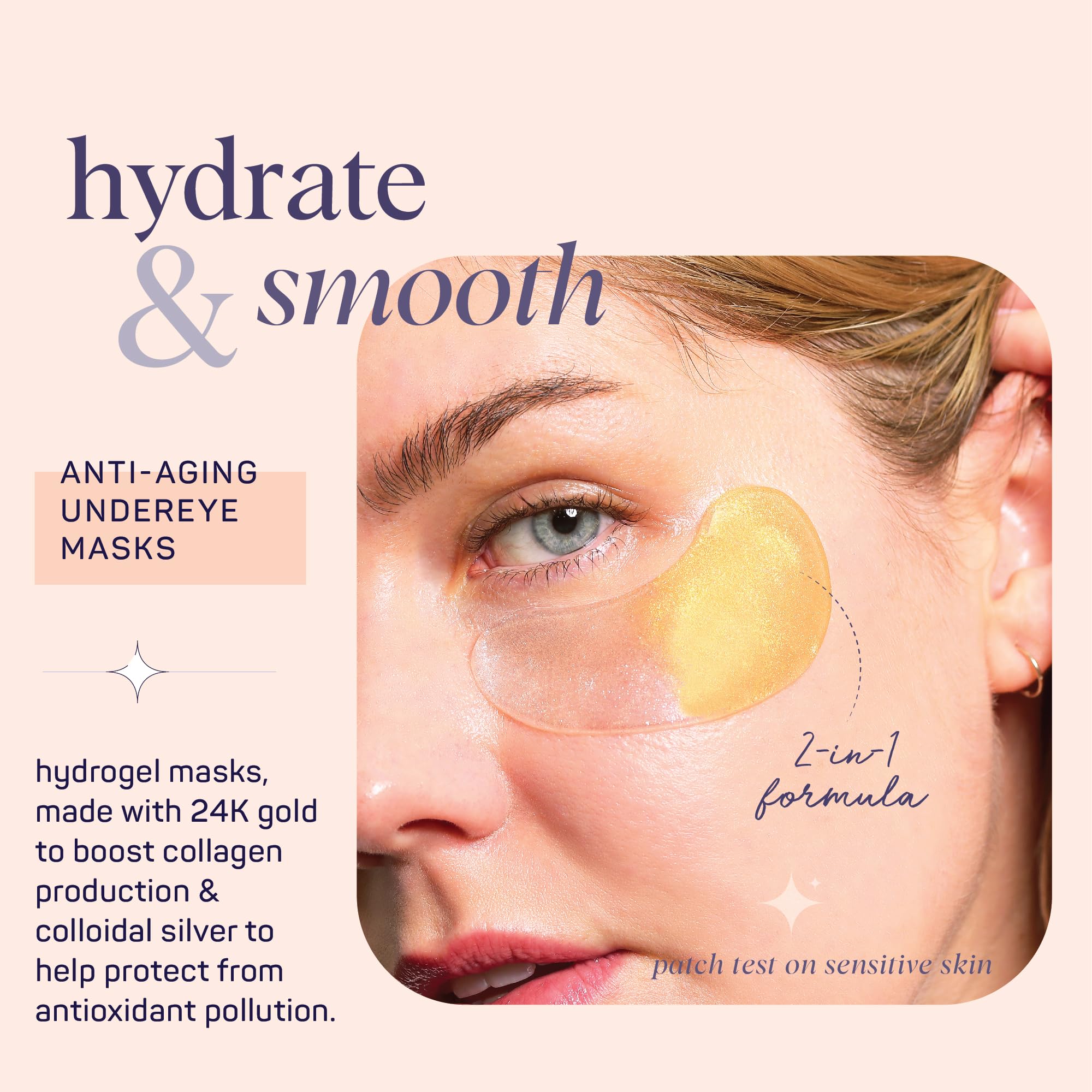 SpaLife under-eye masks colloidal silver closeup highlighting soothing hydration potential.