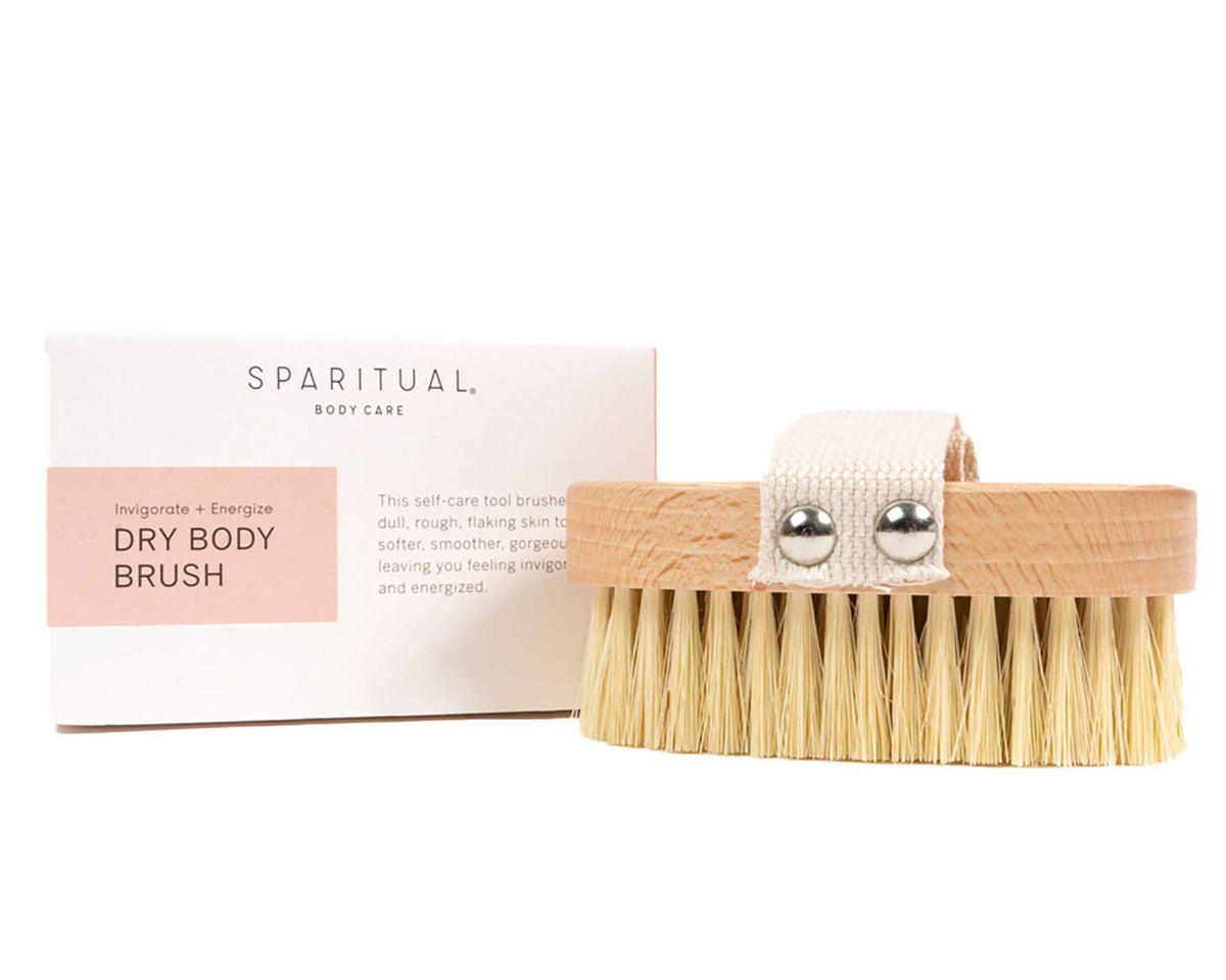 SpaRitual dry brush with sisal hemp bristles for smoother skin and enhanced circulation.
