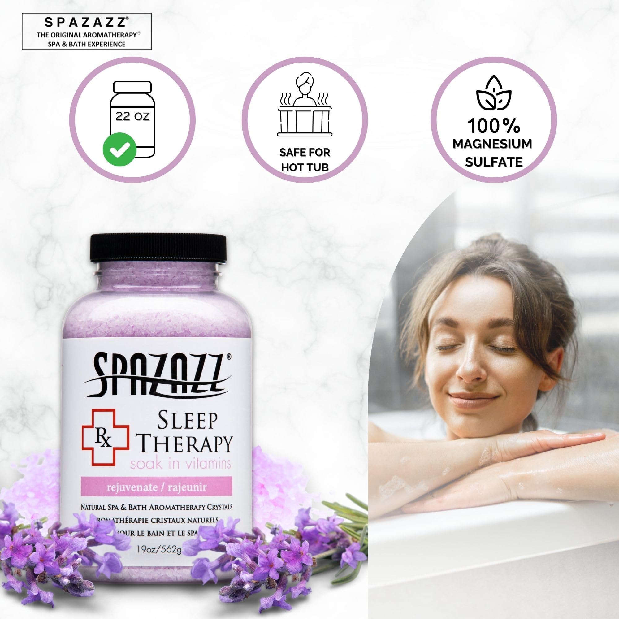 Spazazz RX Sleep Therapy arnica and calendula infusion for gentle spa care