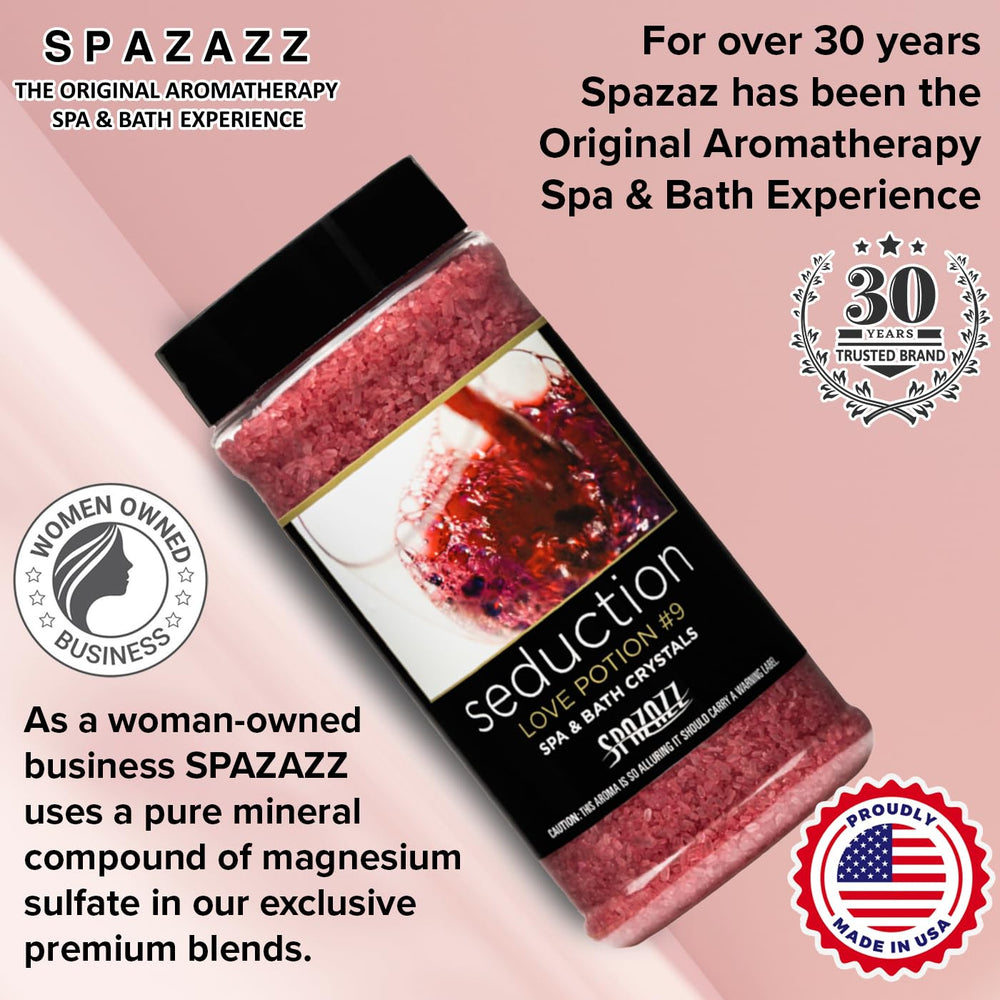 Spazazz USA-made aromatherapy spa salt for a trusted spa experience.