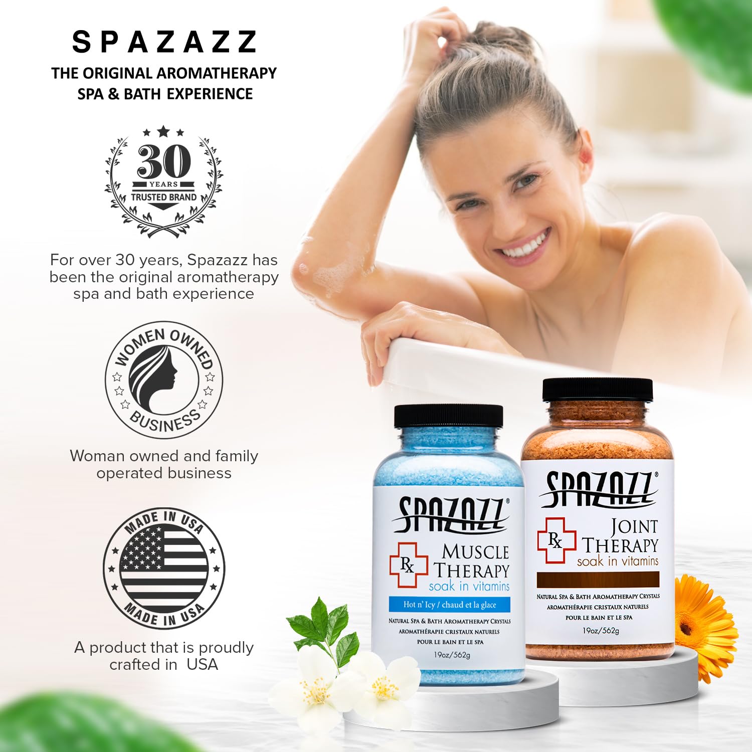 Spazazz USA-made badge highlighted on packaging