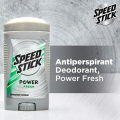 Speed Stick Fresh deodorant offers clean aroma for daily routines.