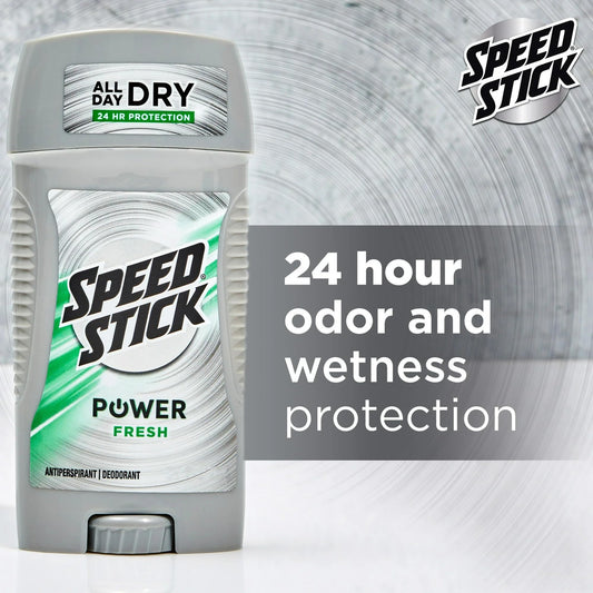 Speed Stick Fresh deodorant compact 3oz pack enables easy travel protection.