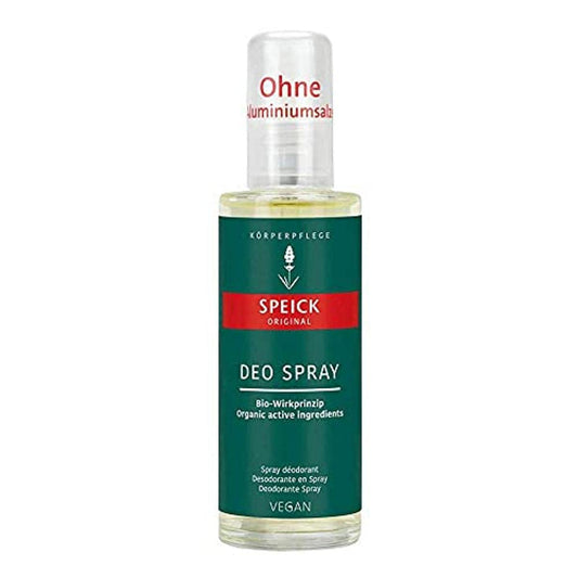 Speick Original Deo Spray bottle displaying a sage-infused, aluminum-free deodorant